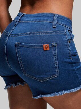 BORN PRIMITIVE FLEX Stretchy  Jean Short (Mid Wash)